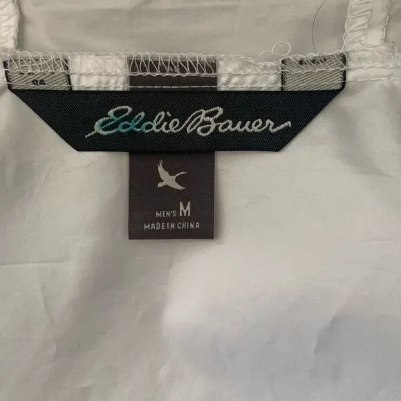 Eddie Bauer White and Gray Windbreaker Jacket - Picture 5 of 7